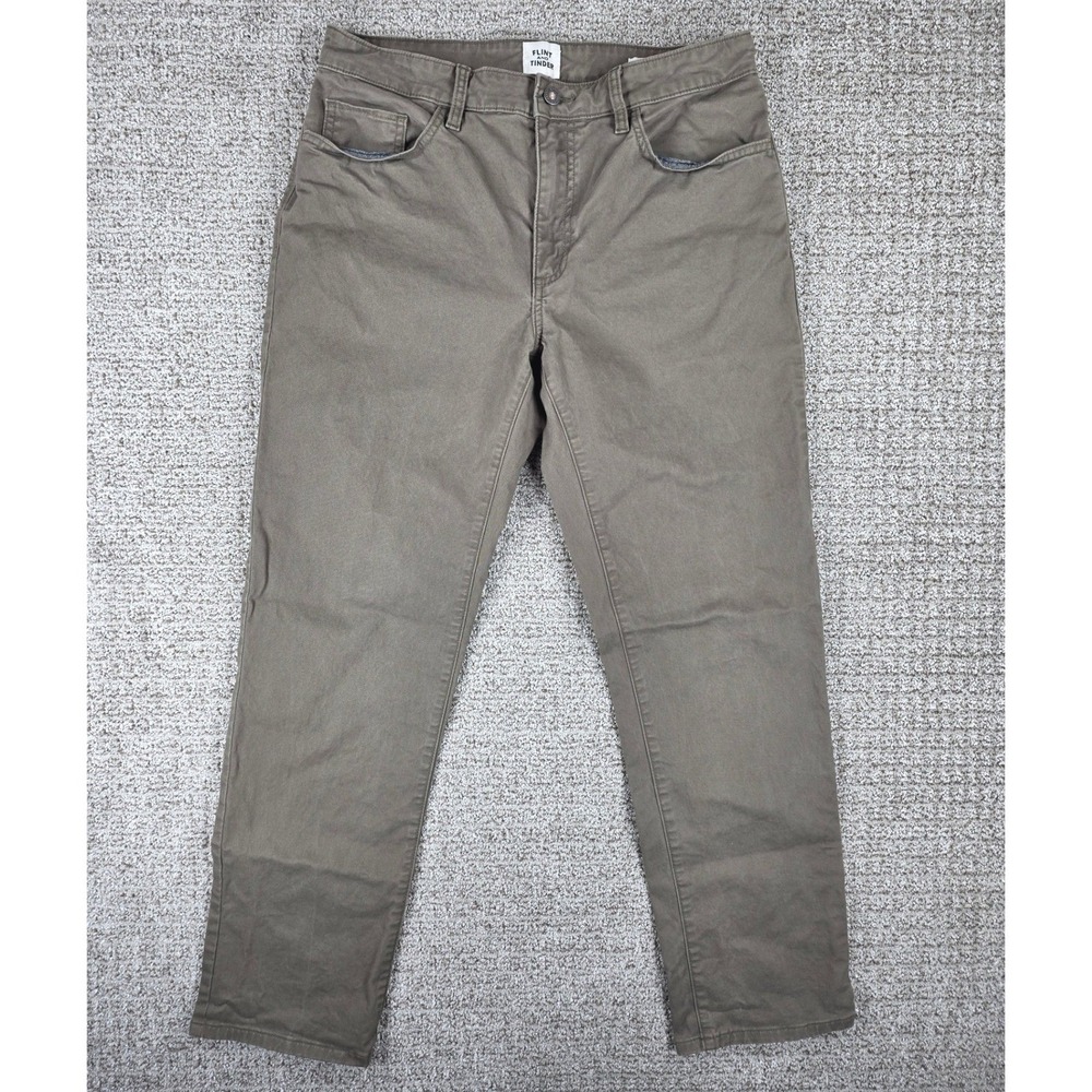 Flint and‎ Tinder Straight Fit Pants Olive Green Chinos Mens Size 32x30